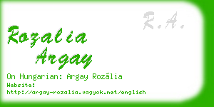 rozalia argay business card