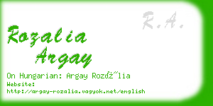 rozalia argay business card